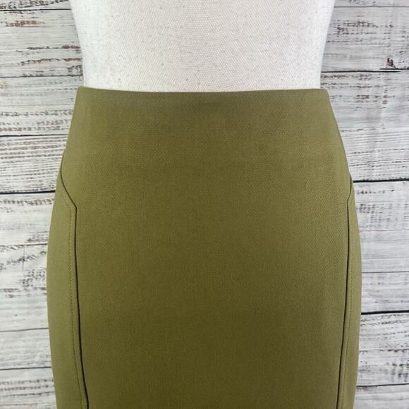 Halogen Skirt size 6 Olive Green Straight Pencil Knee Stretch Career Church Slim - Picture 3 of 8
